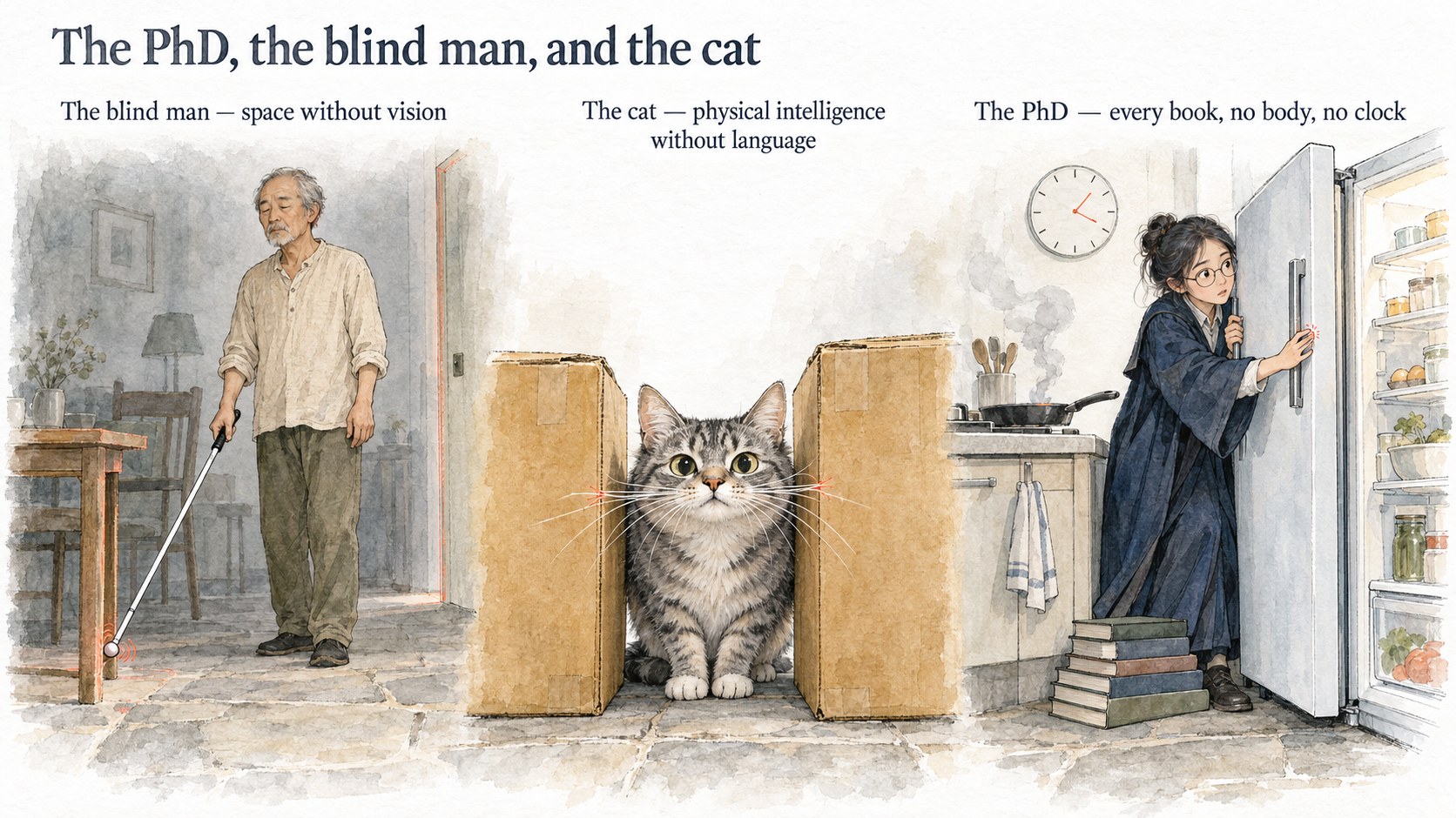 图 1 · 瞎子、猫、博士各有所缺